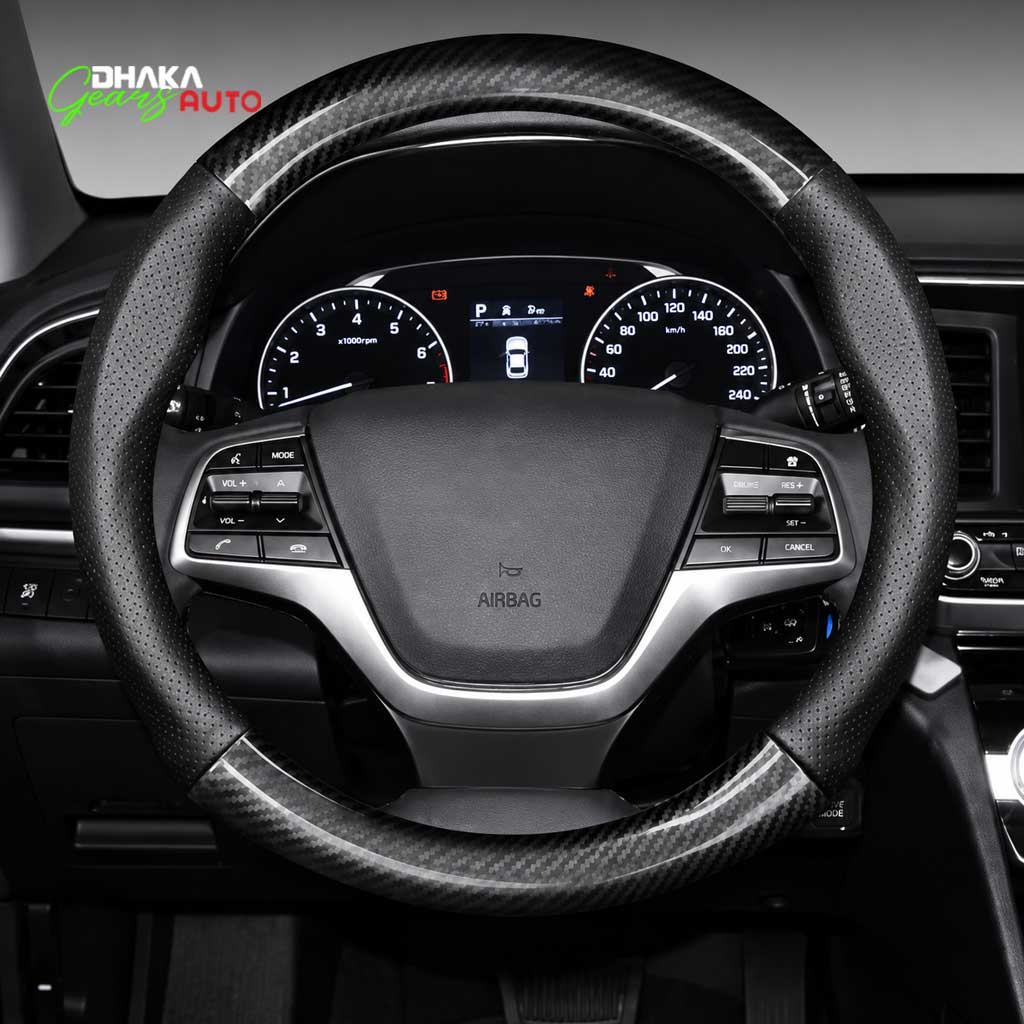 Half Carbon Fiber Steering Wheel Cover – Premium Style & Comfort for Your Car Model - S03