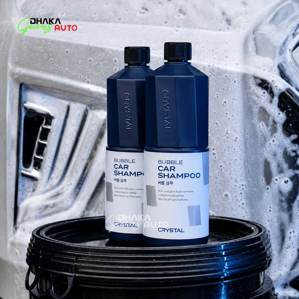 Premium Car Wash with Bullsone Crystal Bubble Shampoo 1L for Streak-Free Shine